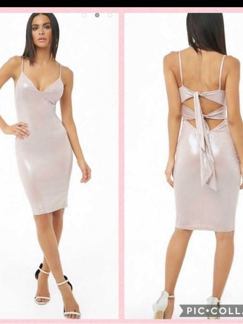 NWT - Satin Tie-Back Slip Dress in Light Blush